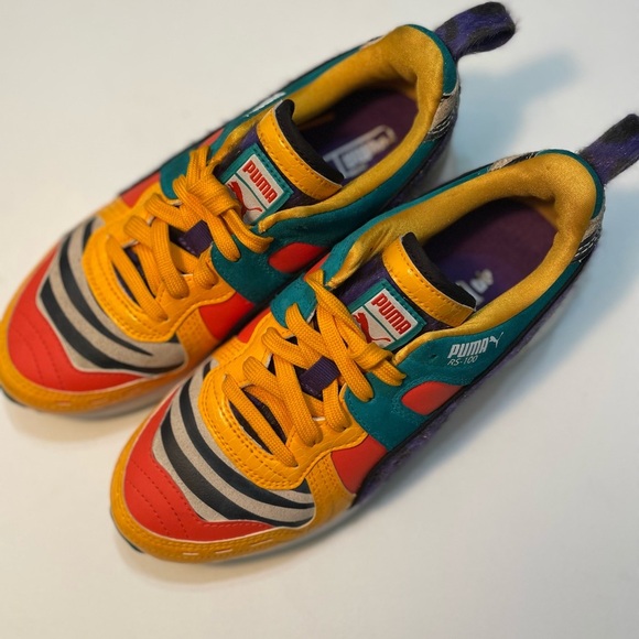 Puma Vibrant Orange and Red Sneakers Size 4.5 C SB-3 - Picture 3 of 9